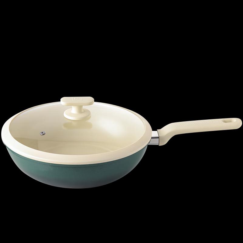 WORLD KITCHEN 30cm Nano-Ceramic Non-Stick Iron Wok with Lid