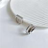 Korean version irregular double-layer geometric square glossy open ring sterling silver simple personalized ring