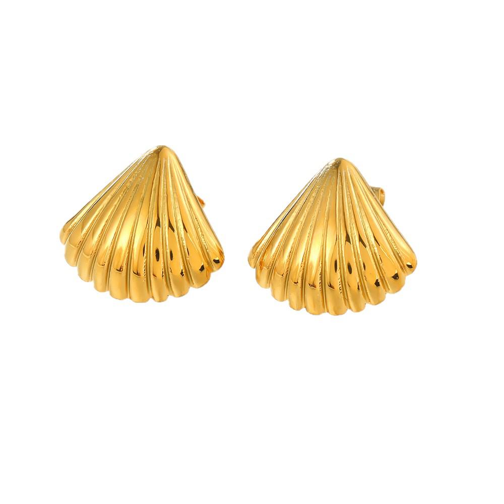 Stainless Steel Retro Stud Earrings for Women - Elegant High-End Design