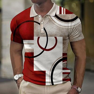 Herren Poloshirt Kurzarm 3D-Druck Oberteile Mode Polyester Atmungsaktiv Bequem Poloshirts