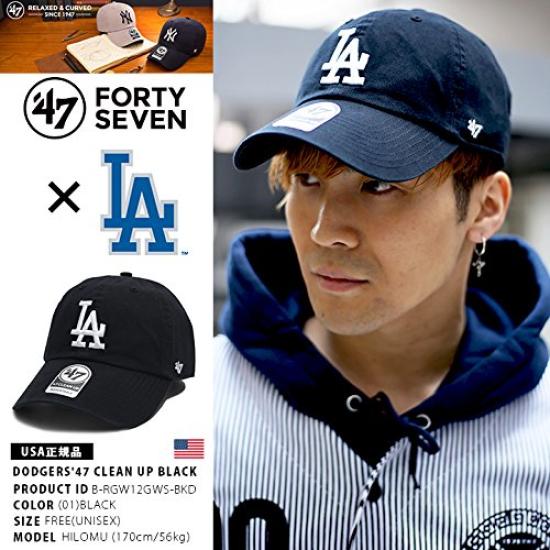 47BRAND Low Los Angeles Dodgers Collaboration MLB Major League Baseball Authentic Size F [B-RGW12GWS-BKD] Cap, Cap, (01) Black,