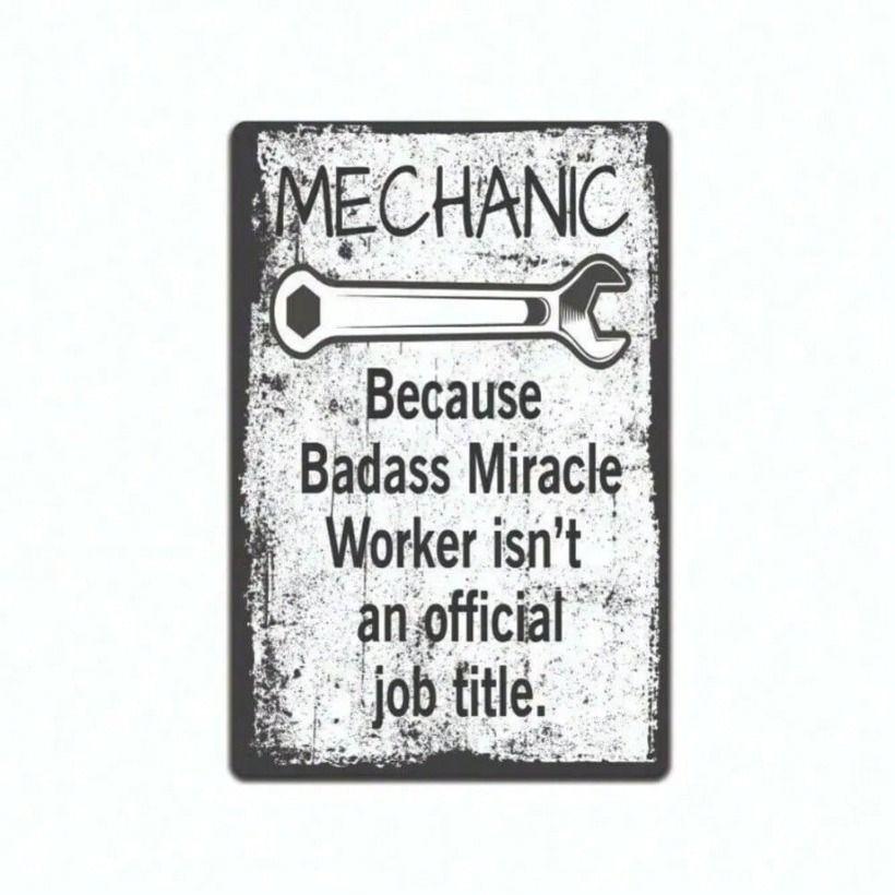 

Metal Wall Art Sign, Mechanic Gift for Him, Hammer Garage Decor