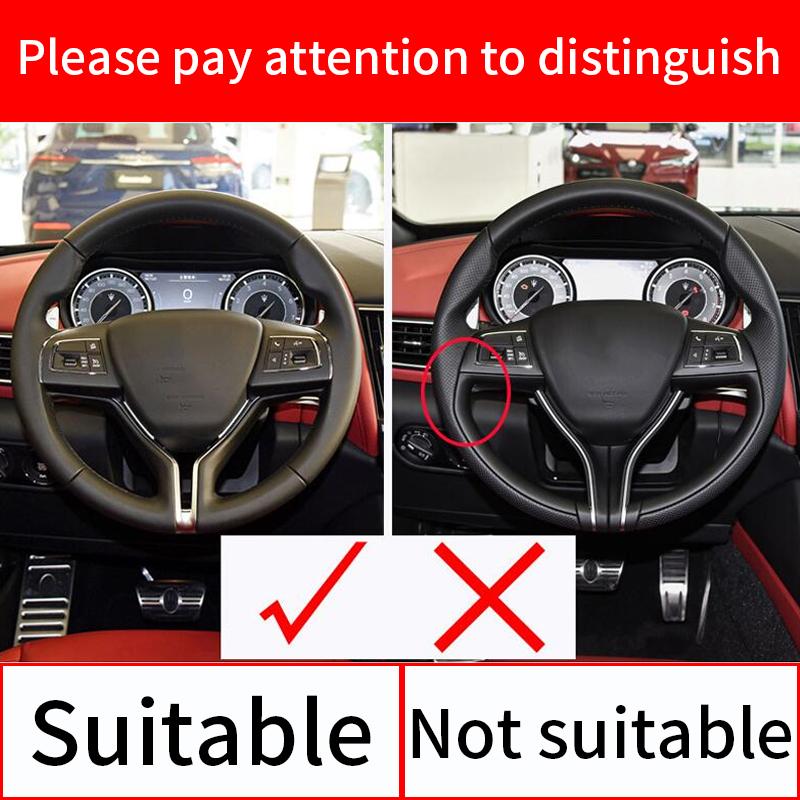 Real carbon fiber For Maserati Levante Ghibli Quattroporte 2013-2026 Car Steering Wheel Button Frame Ring Trim Cover accessories