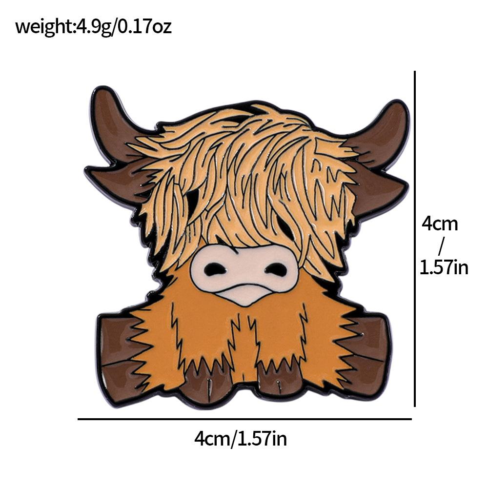 Креативная личность форма яка металлическая значок животное корова сплав масляная капля брошь аксессуары булавка украшение