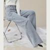 "Thick Velvet Warm High-Waist Adjustable Wide-Leg Jeans - New Winter European & American Style"