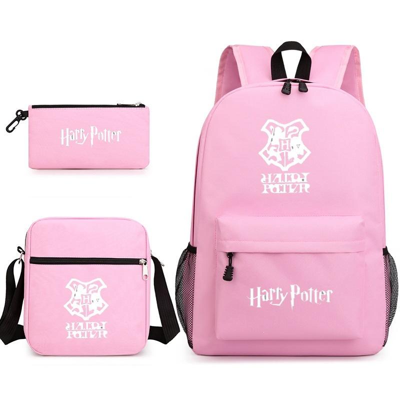 Harry Potter Academy Badge Harrypotter Backpack Student Schoolbag Shoulder Bag Pencil Case 3PCS Set