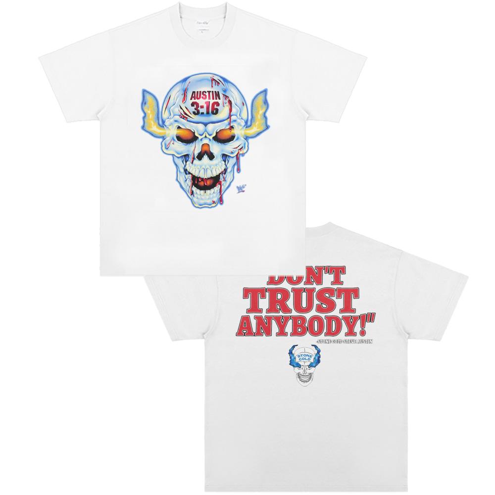 Stone Cold Steve Austin Leisure Wrestling Pure Cotton Retro Short Sleeve T-shirt High Quality Luxury Brand