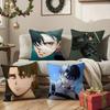 Anime Levi Ackerman Attack On Titan-T Pillow Case Silky Elegant Comfort Sofa Bed  Invisible Zipper Beach Pillowcase
