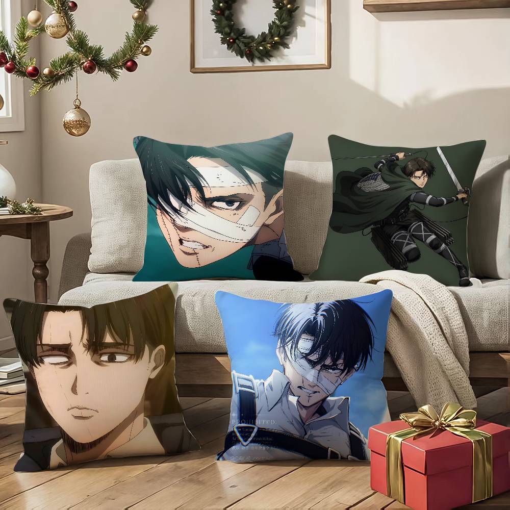 Anime Levi Ackerman Attack On Titan-T Pillow Case Silky Elegant Comfort Sofa Bed  Invisible Zipper Beach Pillowcase