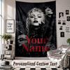 Wall Hanging Tapestry With Custom Name & Text, Lady Gaga Decorative Tapestry For Bedroom