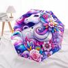 1pc Colorful Unicorn Floral Artwork Umbrella with Plastic Handle,Suitable for All Seasons Home Travel Outdoor UmbrellaDD435
