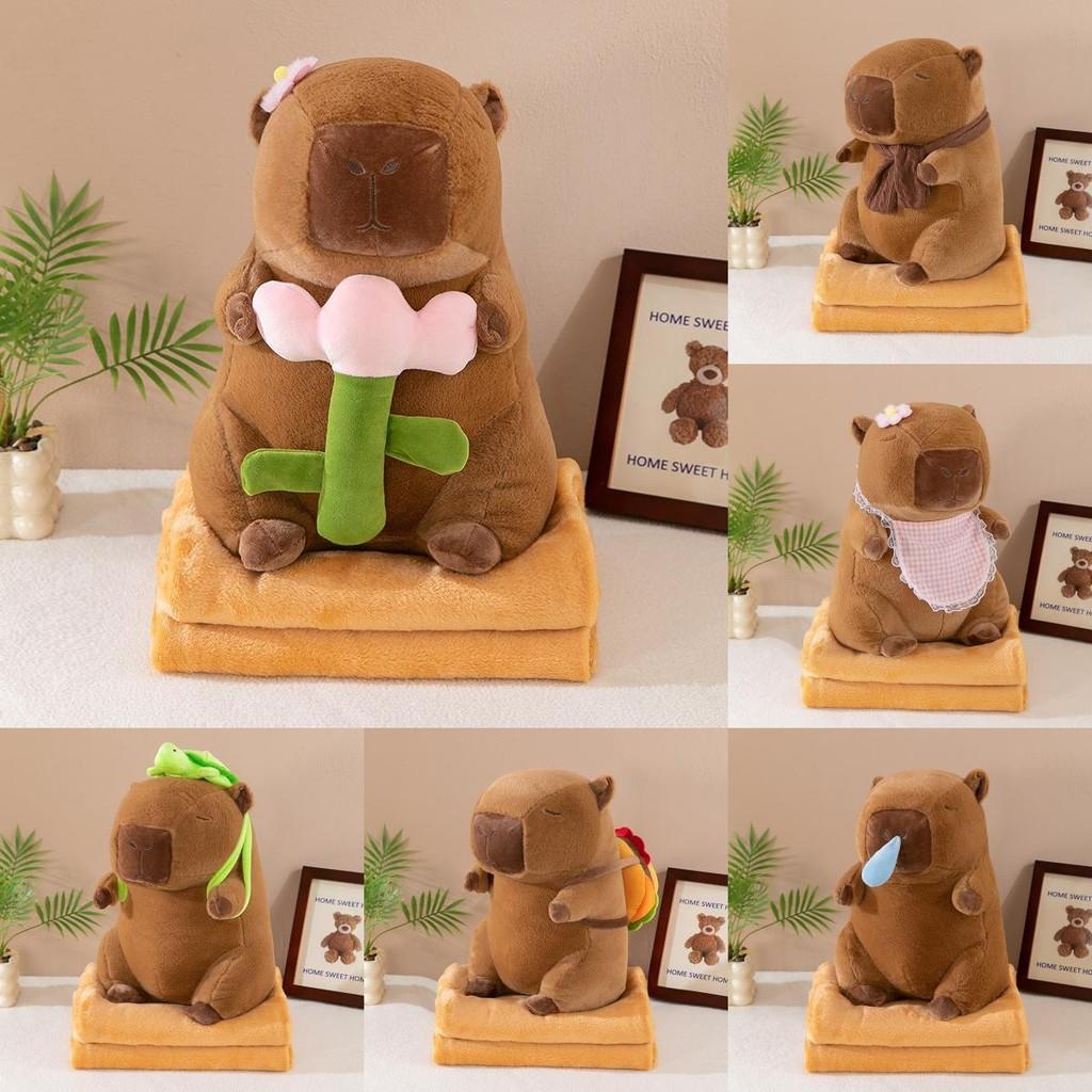 Plush Capybara Toy 15 Inch Air Conditioning Blanket Stuffed Animal Gift Doll