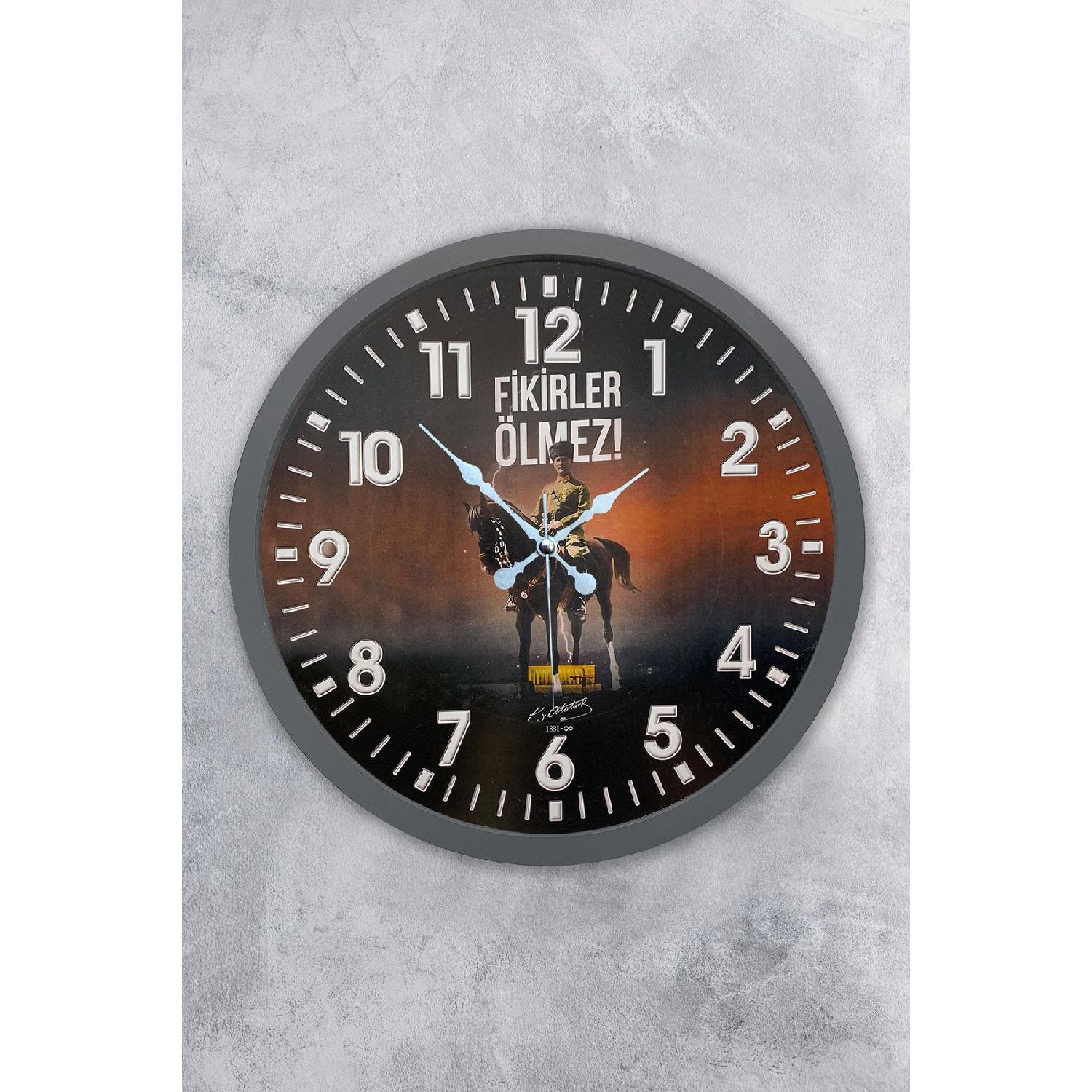 

36 см антрацитовый металл Гази М. Кемаль Ататрк Настенные Часы