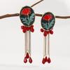 Personalized Enamel Flower Earrings Flower Button Multi-layer Tassel Earrings  Jewelry Gifts