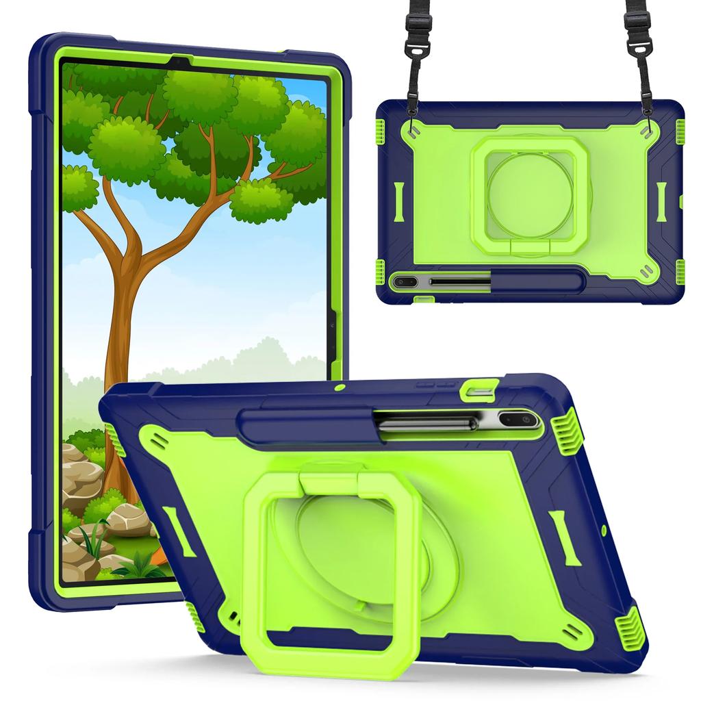 Case for Samsung Tab S7FE S7Plus 12.4' S8Plus S9Plus Swivel Bracket Handle with Shoulder Strap Case for Tab S9 S7 S8 11' Funda