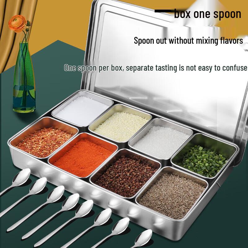 Stainless Steel Rectangular Seasoning Box Set
