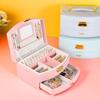 Boîte à bijoux verrouillable multicouche pour boucles d'oreilles – Tiroir de rangement princesse pour enfants