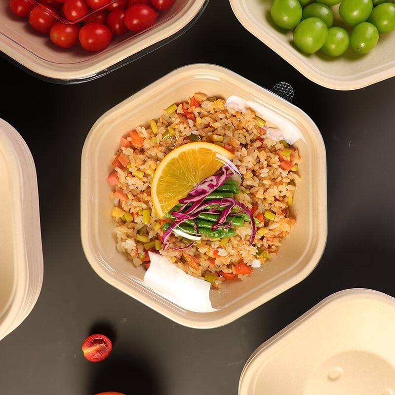 Одноразовая биоразлагаемая шестиугольная салатница