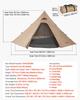 Hot Tent for 4 Persons, Camping Tipi Hot Tents with Stove Jack & Inner Tent, Portable Winter Camping Tents with Snow Skirt, Easy Setup, Waterproof 4