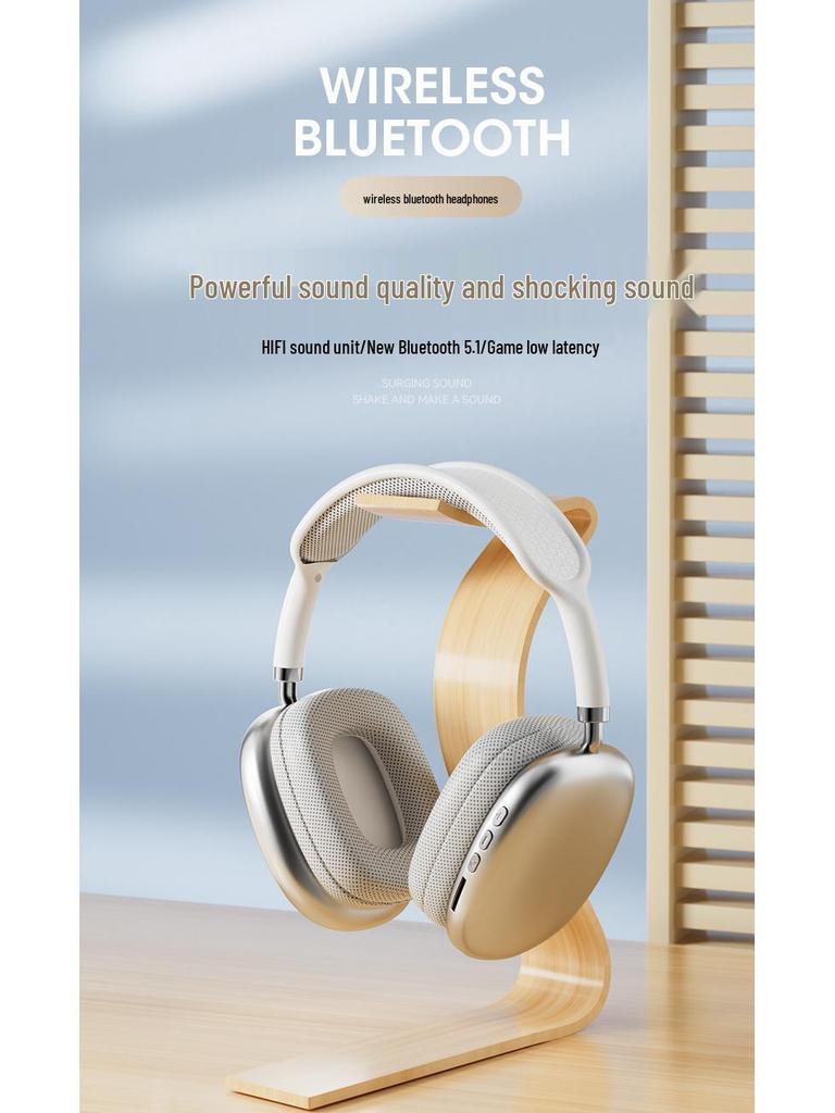 2025 Model Apple-Compatible Over-Ear Wireless Bluetooth Headphones with Heavy Bass