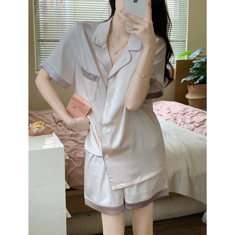 Premium Summer Small Fresh Short-Sleeved Shorts Sweet And Cute Loungewear Student Dormitory Suit Can Be Worn Outside