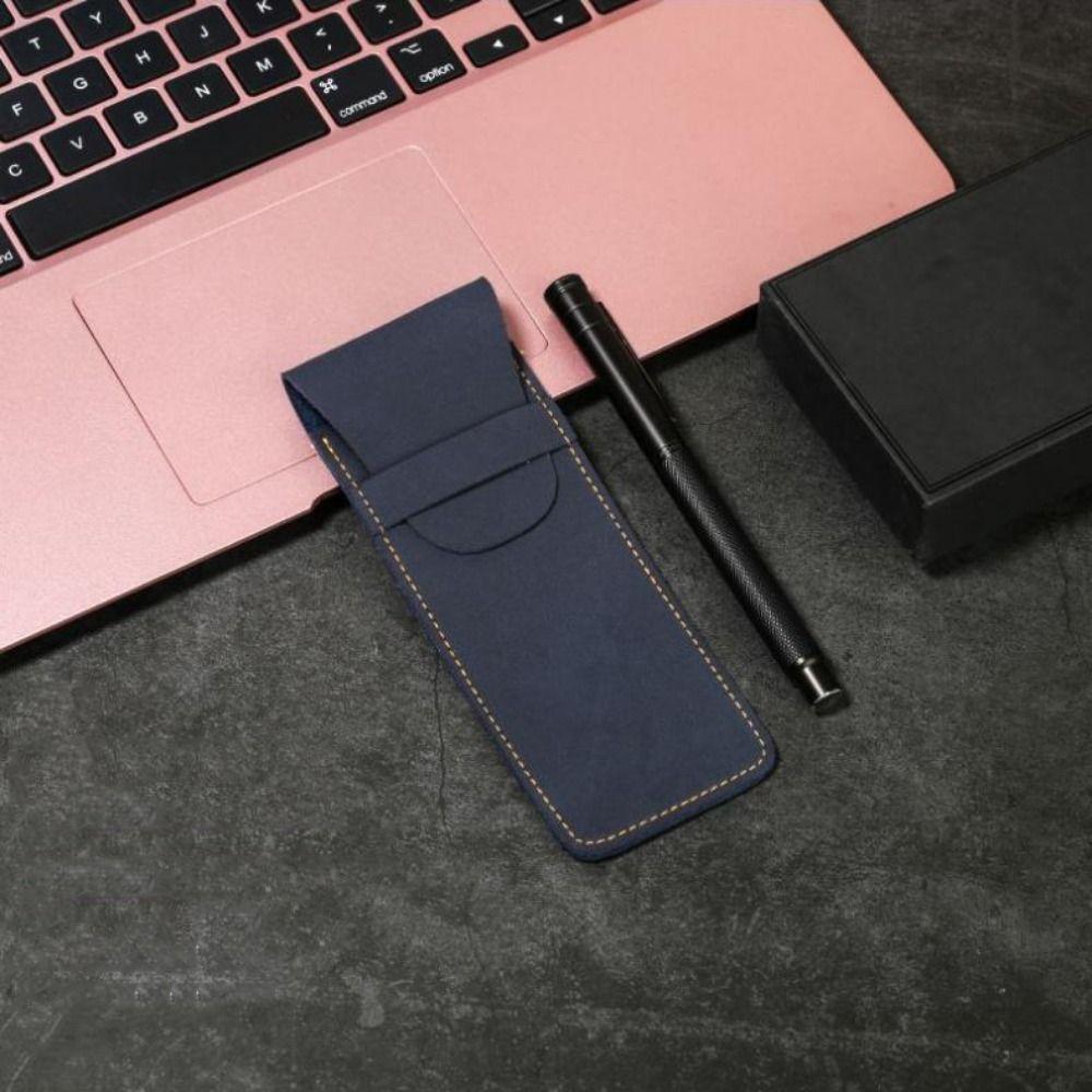 Holder Pen Protective Bag Flip Cover Pen Storage Pouch Pencil Case Leather Pen Bag  Student