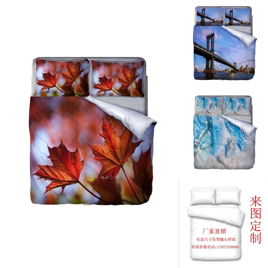 3d Digital Printing Bedding Set Cross-border Three-piece Set Cartoon Style Suitable For Various Bed Sizes