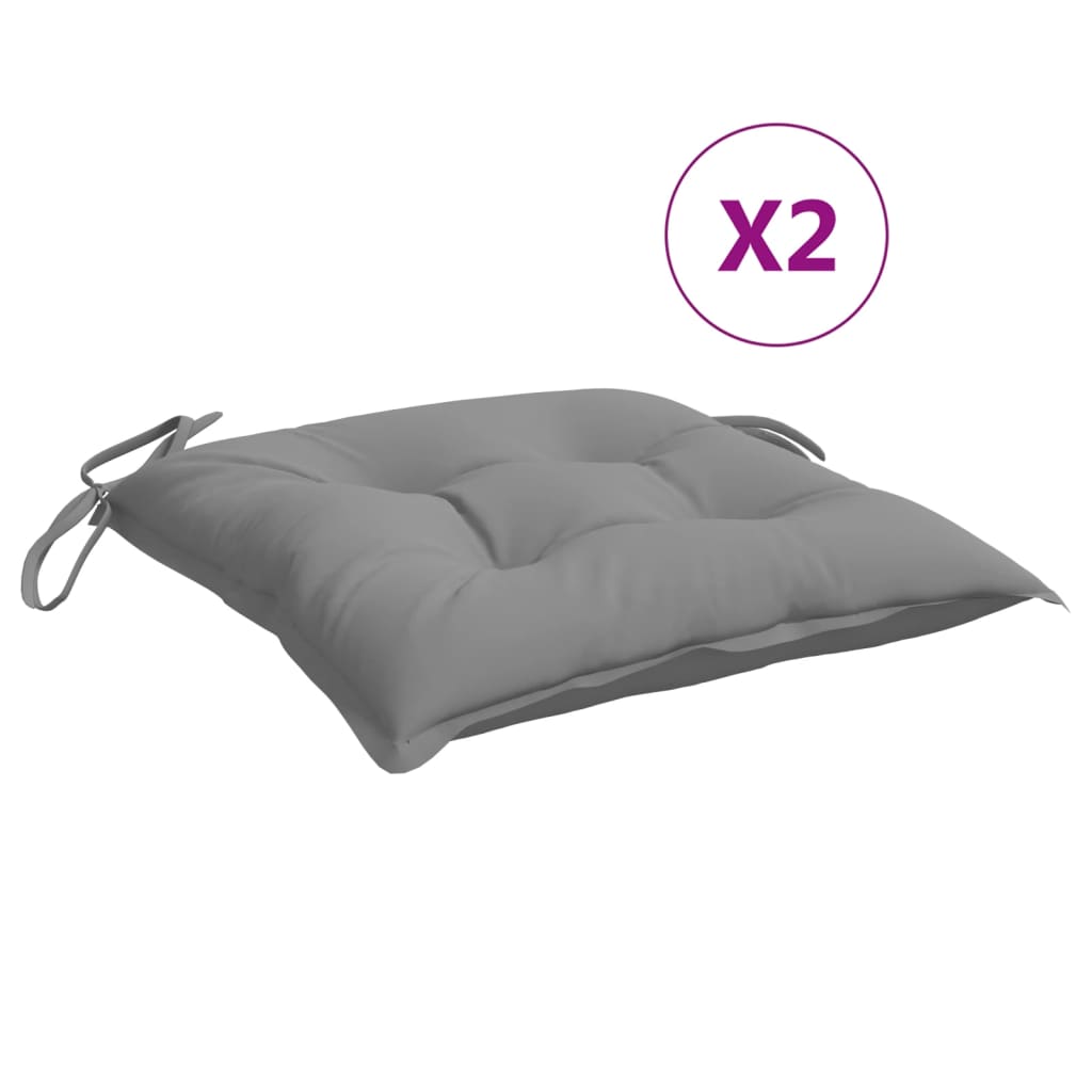 Chair Cushions 2 Pcs. Gray 40 X 40 X 7 Cm Oxford Fabric