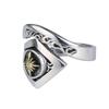 Adjustable Open Ring Men Women Vintage Bohemian Style Plated Geometric Animal Motif Band With Cross Design