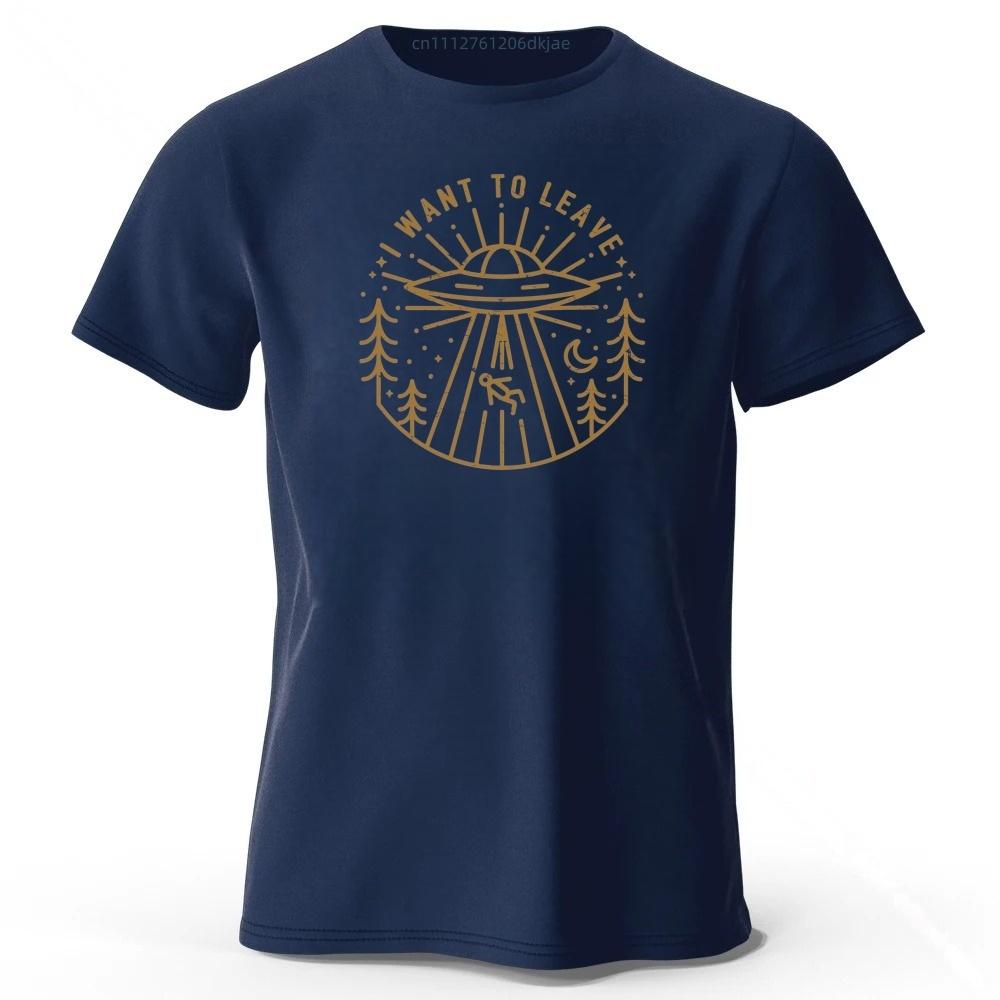 Escape Earth Project UFO Themed Design Cotton ShortSleeve Summer Mens Comfortable Soft LooseFit Casual Sports TShirt Top