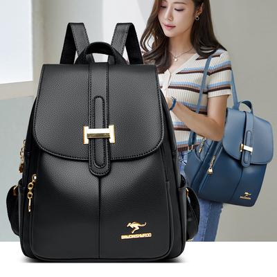 Rucsac de damă retro european și american în toamnă, culoare solidă nouă, ghiozdan de școală pentru femei, geantă de umăr casual de călătorie