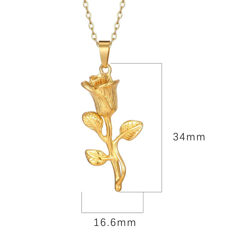 Różany naszyjnik: Słodki, Prosty, Wszechstronny Łańcuszek na obojczyk z modnej stali tytanowej.