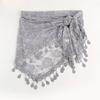 Durchsichtiger Netz-Hüftschal mit Blumenmuster, Taillengürtel-Schal, Vielseitiges Boho-Bandana für Damen