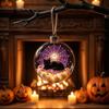 Black Cat Spider Web Decor Halloween Ball Ornament, Clear Sphere Decoration with Bat Miniature Scene Ornaments Skeleton, Festive Hanging Bauble