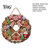 Rustic Holiday Wall Hanging Decor Gingerbread Man Wreath Wooden Sign for Front Door, Retro Christmas Plaque with Seasonal Festive Entryway Candy Cane