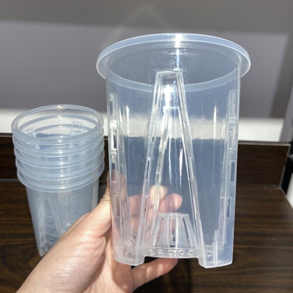 12pcs Plastic Plant Pot with Holes Clear Garden Pots Accessories Orchid Pot Indoor Repotting