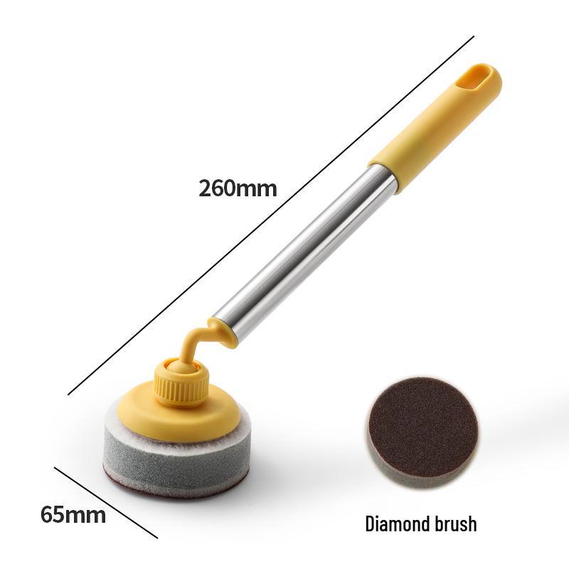 Non-stick Pan Cleaning Brush - Long Handle, Non-Damaging Scrubbing Sponge for Pots and Dishes