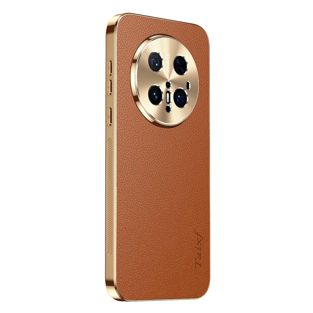 Leather Plating Shockproof Protection Cover For Huawei Mate 70 60 Pro + Plus Texture Lichee Pattern Case For Mate 50 40 30 Pro