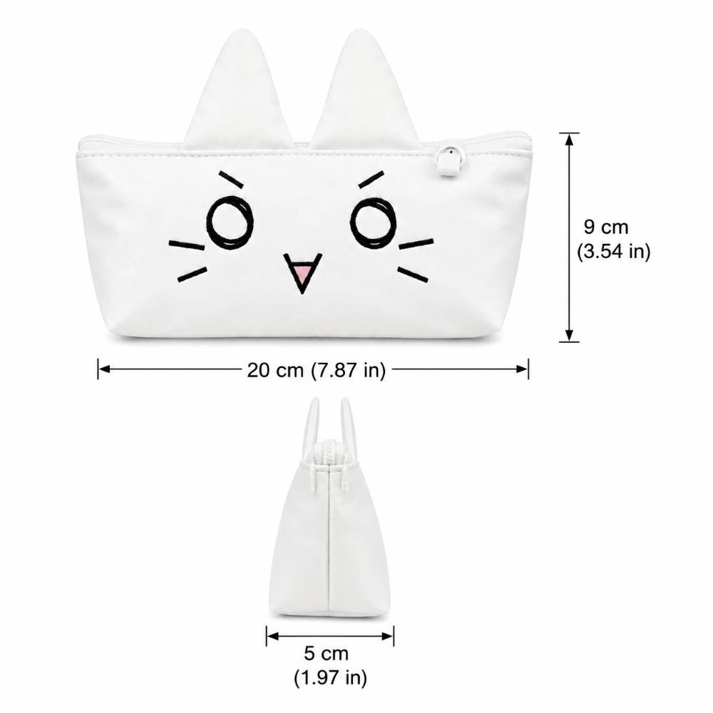 Large Capacity Pencil Case Cat Ear Design Pencil Pouch Portable Stationery Storage Bag Students