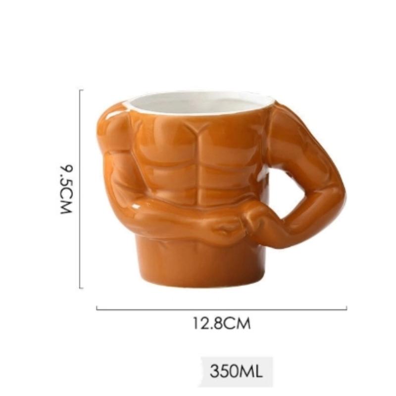 Ceramic Coffee Cup – Cute Belly and Muscle Man Mugs – Fun Home Decoration