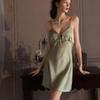 French sexy summer suspender nightgown women's thin ice silk pajamas pure lust style seduction loungewear