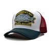 Spring/Summer Retro Color Blocked Baseball Hat Embroidered Fish  Breathable Mesh Truck Hat Fashionable Outdoor Sunshade Hat