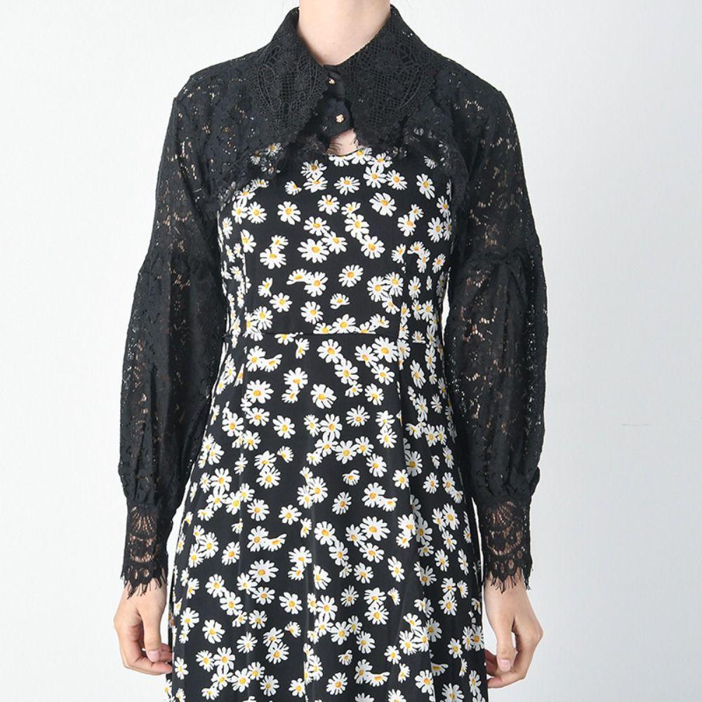 Cape Lace Fake Collar Cloak Flower Scarves Elegant Lace Shawl  Clothes Decoration