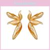 Stunning Retro Three-dimensional Flower Earrings With Leaf Accents For Stylish Women