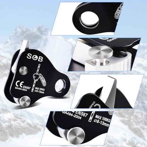 Poliéia Micro Ascendente Azarxis Polia de Escalada Polia de Corda Equipamento de Rigging Resgate Alpinismo Escalada em Rocha Rapel (Azul)