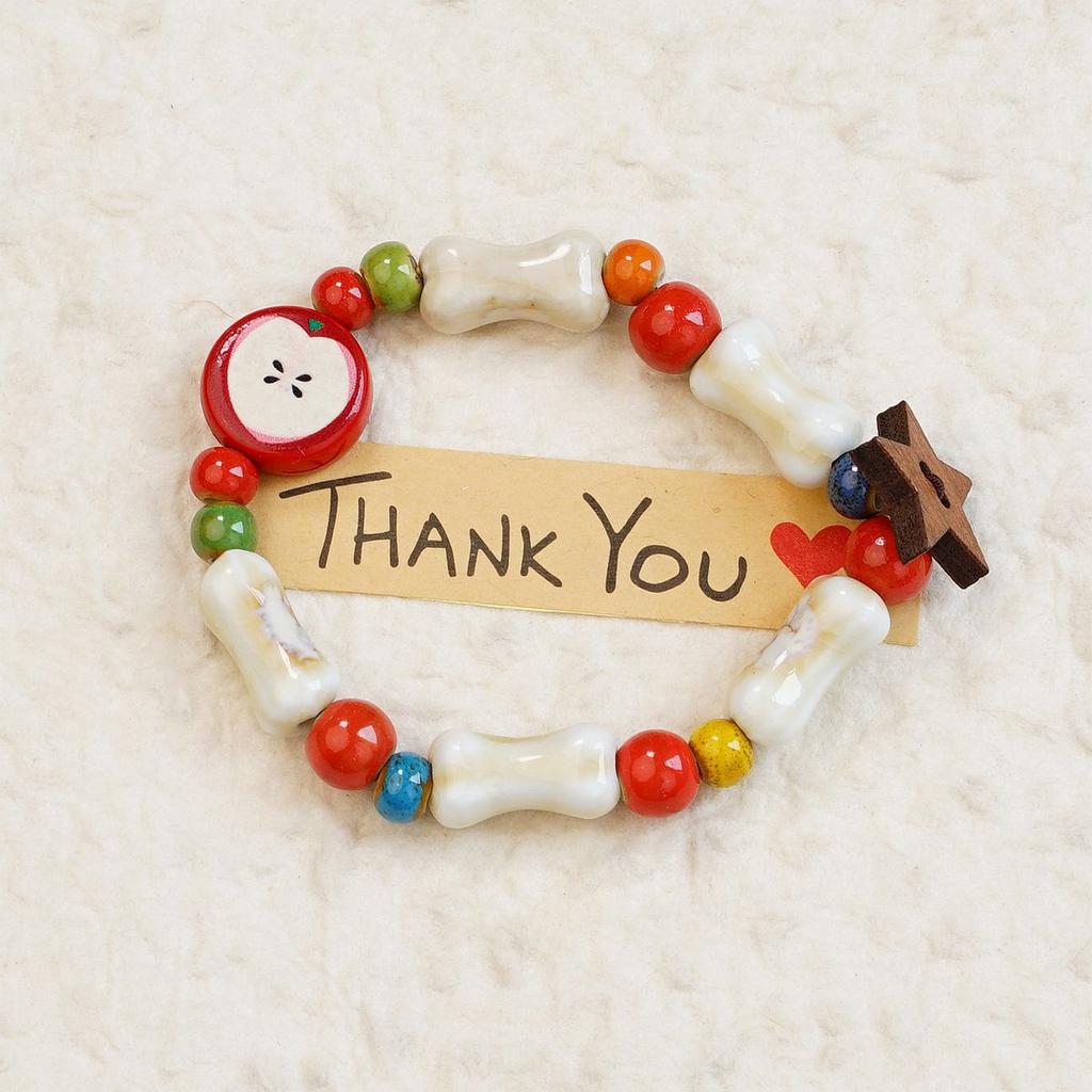 Ceramic beaded bracelet small fresh ancient style national style simple bracelet summer