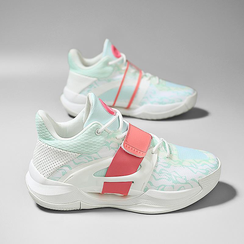 Autumn new basketball shoes men's low-top mesh Velcro friction ring sneakers casual primary and secondary school sports shoes