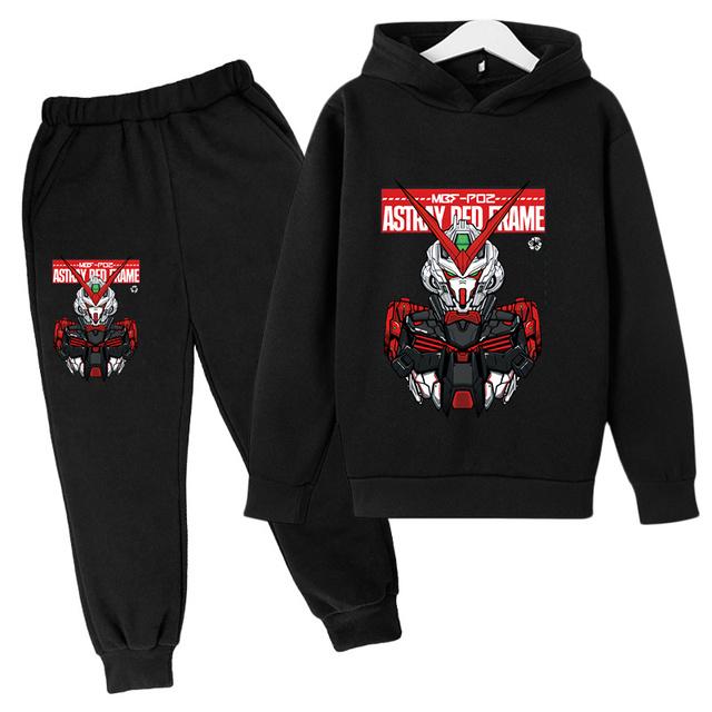 2025 Gundam Children Clothes Kids Suit Warm Sweater Girls Fleece Hoodies Pullover Sweatshirt Pant Winter Spring Girl Tracksuit