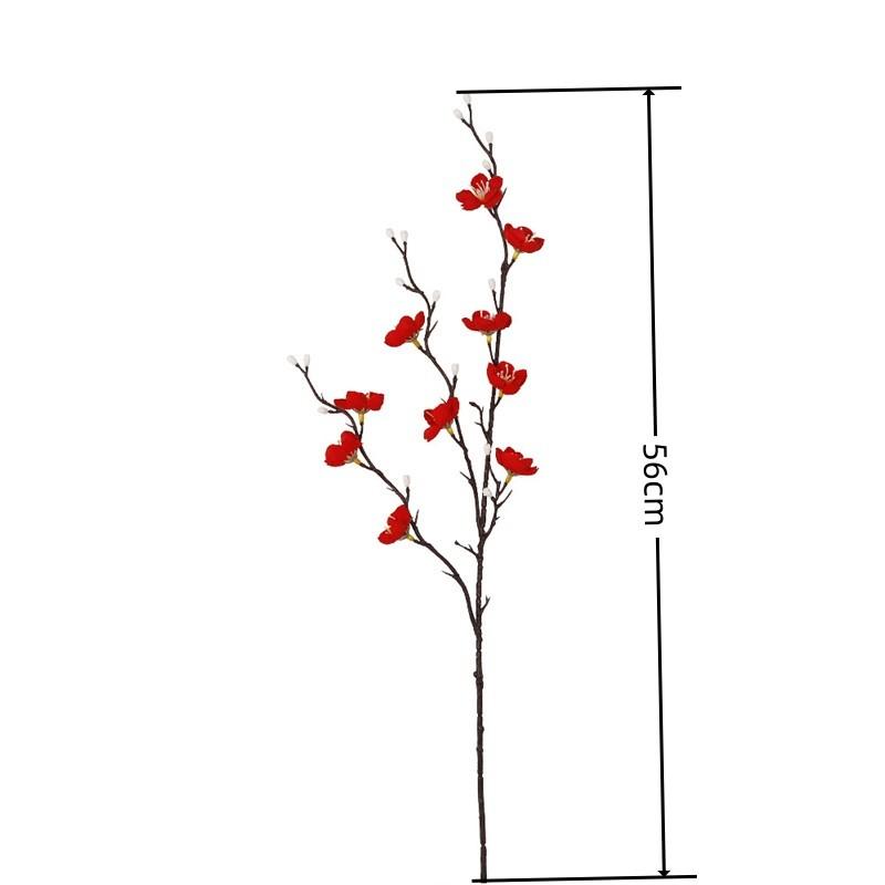 56cm Long 10pcs/lots New Year Ornaments Simulated Flowers Plastic Silk Cloth Preserved Plum Blossom Poles Artificial Wedding Plum Blossom Flowers