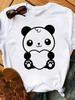 Maycaur Sommer Damen T-Shirt Lockere Oberteile Niedlicher Panda Herz Druck Kurzarm Weiblich Locker Lässig T-Shirt Damen Oberteil Tee